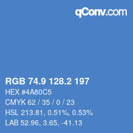 Color code: RGB 74.9 128.2 197 | qconv.com