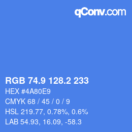 Color code: RGB 74.9 128.2 233 | qconv.com