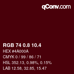 カラーコード: RGB 74 0.8 10.4 | qconv.com