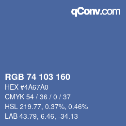 Code couleur: RGB 74 103 160 | qconv.com