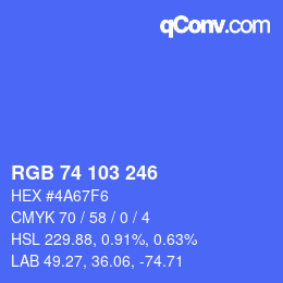 Color code: RGB 74 103 246 | qconv.com
