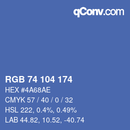 Código de color: RGB 74 104 174 | qconv.com