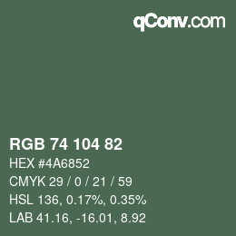 Farbcode: RGB 74 104 82 | qconv.com