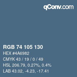 Código de color: RGB 74 105 130 | qconv.com