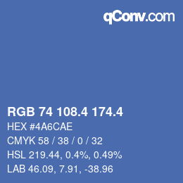 カラーコード: RGB 74 108.4 174.4 | qconv.com