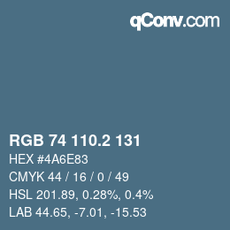 カラーコード: RGB 74 110.2 131 | qconv.com