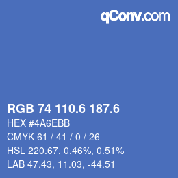 カラーコード: RGB 74 110.6 187.6 | qconv.com
