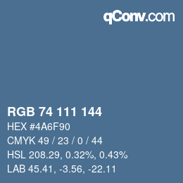 カラーコード: RGB 74 111 144 | qconv.com