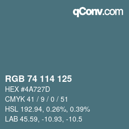 Farbcode: RGB 74 114 125 | qconv.com
