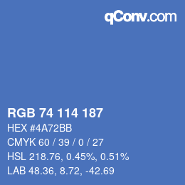 カラーコード: RGB 74 114 187 | qconv.com