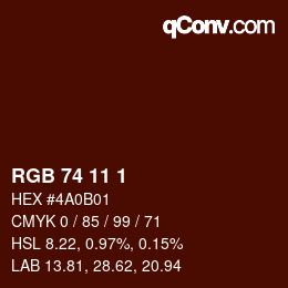 カラーコード: RGB 74 11 1 | qconv.com