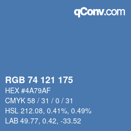 カラーコード: RGB 74 121 175 | qconv.com