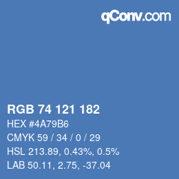 颜色代码: RGB 74 121 182 | qconv.com