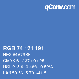 Color code: RGB 74 121 191 | qconv.com