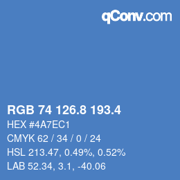 カラーコード: RGB 74 126.8 193.4 | qconv.com