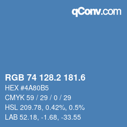 カラーコード: RGB 74 128.2 181.6 | qconv.com