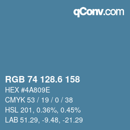 カラーコード: RGB 74 128.6 158 | qconv.com