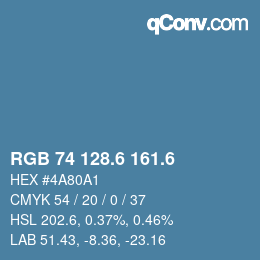 カラーコード: RGB 74 128.6 161.6 | qconv.com