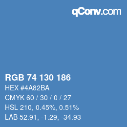 Código de color: RGB 74 130 186 | qconv.com