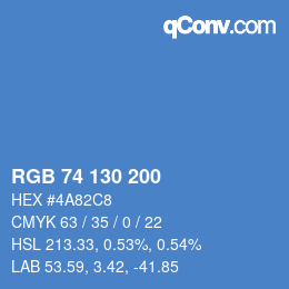 カラーコード: RGB 74 130 200 | qconv.com
