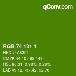 Color code: RGB 74 131 1 | qconv.com