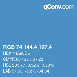 カラーコード: RGB 74 144.4 197.4 | qconv.com