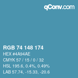 Código de color: RGB 74 148 174 | qconv.com