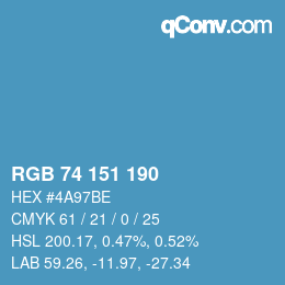 Color code: RGB 74 151 190 | qconv.com
