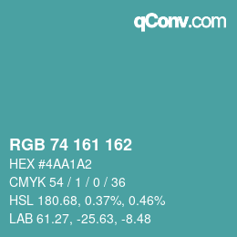 Color code: RGB 74 161 162 | qconv.com