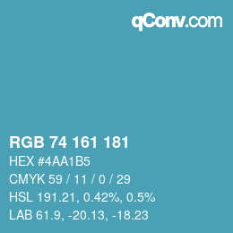 Código de color: RGB 74 161 181 | qconv.com