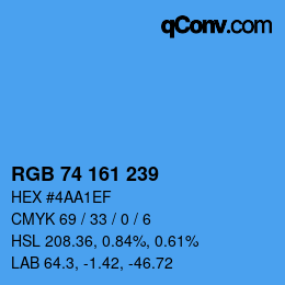 Color code: RGB 74 161 239 | qconv.com