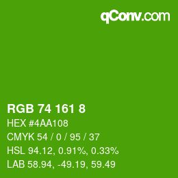 颜色代码: RGB 74 161 8 | qconv.com