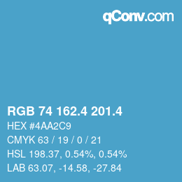 カラーコード: RGB 74 162.4 201.4 | qconv.com