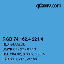 カラーコード: RGB 74 162.4 221.4 | qconv.com