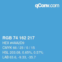 Color code: RGB 74 162 217 | qconv.com