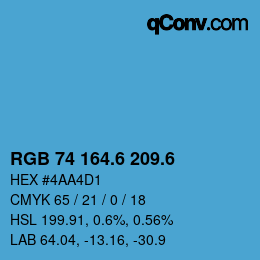 カラーコード: RGB 74 164.6 209.6 | qconv.com