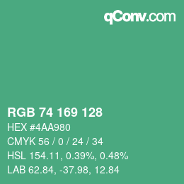 Code couleur: RGB 74 169 128 | qconv.com