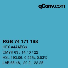 Color code: RGB 74 171 198 | qconv.com