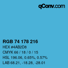 Color code: RGB 74 178 216 | qconv.com