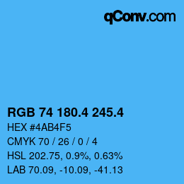 カラーコード: RGB 74 180.4 245.4 | qconv.com