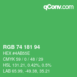 Código de color: RGB 74 181 94 | qconv.com