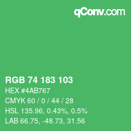 Color code: RGB 74 183 103 | qconv.com