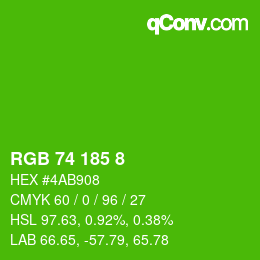 Color code: RGB 74 185 8 | qconv.com