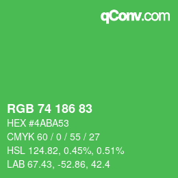 Código de color: RGB 74 186 83 | qconv.com