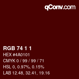 カラーコード: RGB 74 1 1 | qconv.com