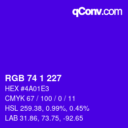 Color code: RGB 74 1 227 | qconv.com