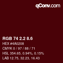 カラーコード: RGB 74 2.2 8.6 | qconv.com