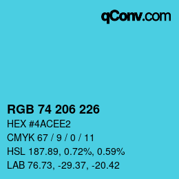 Color code: RGB 74 206 226 | qconv.com