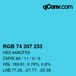 颜色代码: RGB 74 207 233 | qconv.com