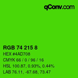 Color code: RGB 74 215 8 | qconv.com